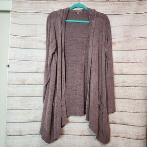 Barefoot Dreams Hooded Cardigan Size XL CozyChic Ultra Lite Purple Plum Color